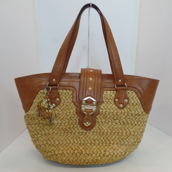 MICHAEL Michael Kors Handbags - Michael By Michael Kors Santorini Raffia Tote With Beautiful Leather Accents